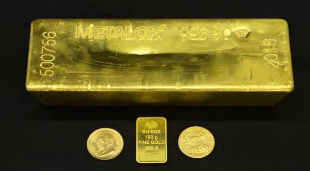 Gold coins gold bars real money 