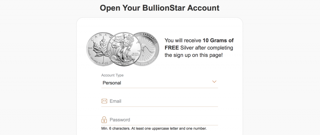 Open an account with BullionStar