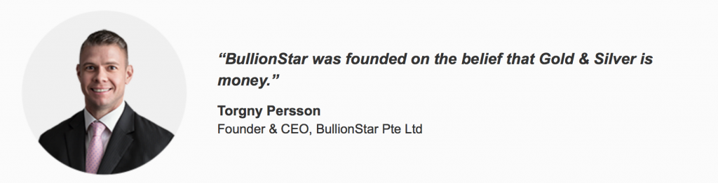 Torgny Persson Founder and CEO of BullionStar