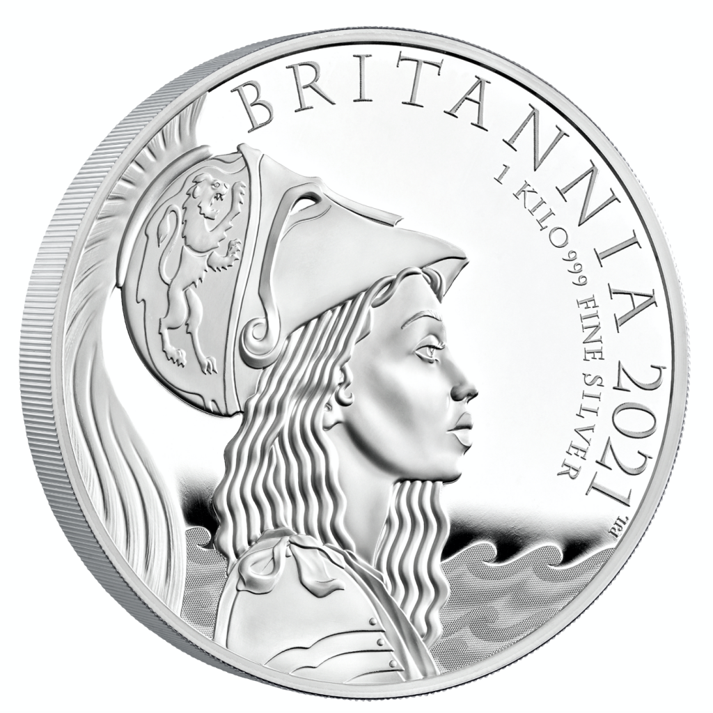 The 2021 Britannia 2021 Silver Kilo Coin reverse