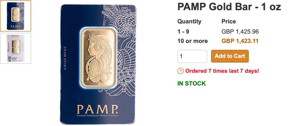 PAMP gold bullion 